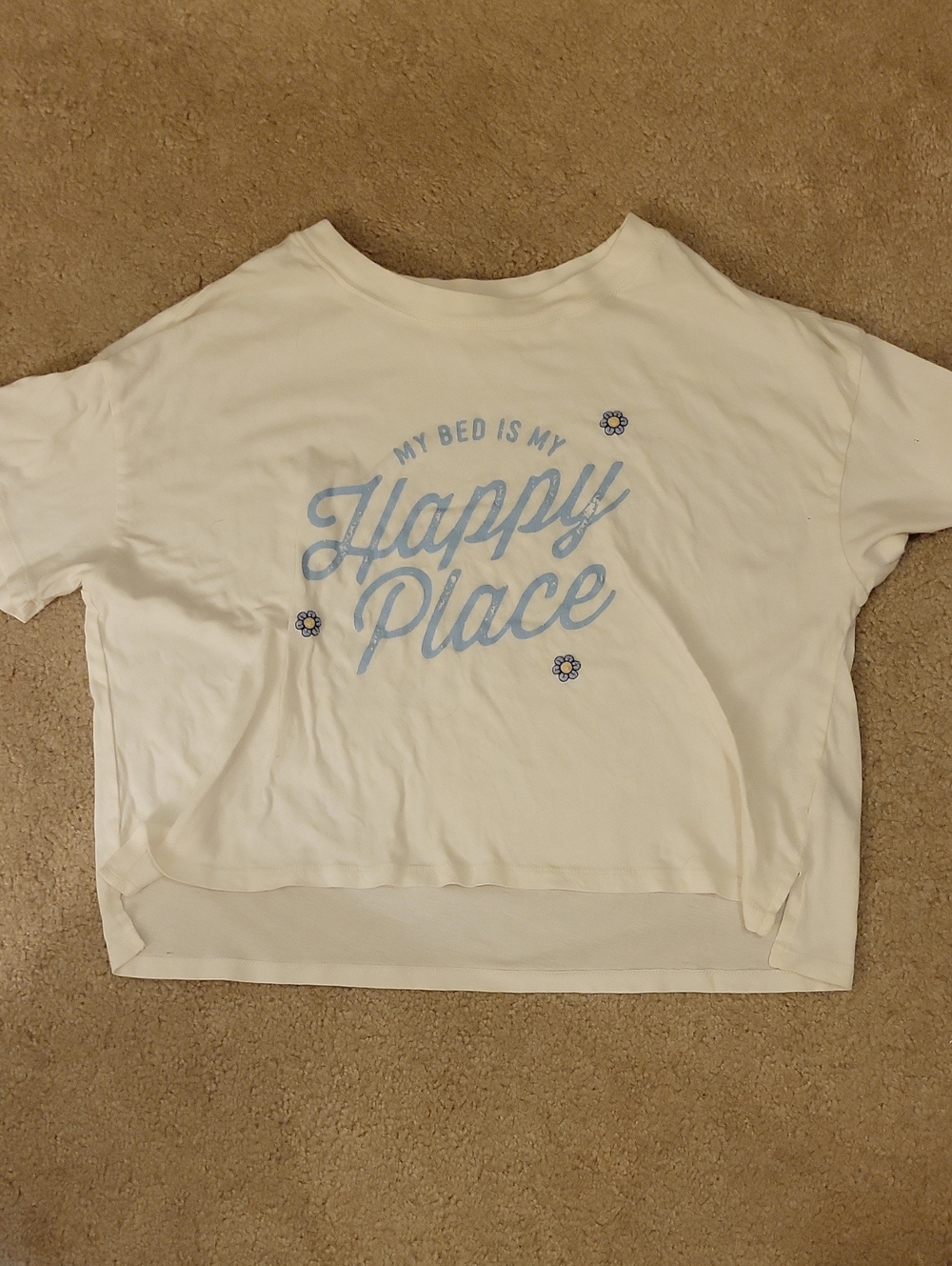 Free W Any Purch! Z Supply White Tee with Light Blue 'My Bed Is My Happy Place'